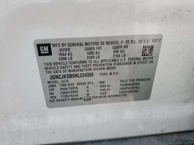 2017 CHEVROLET TRAX LS - 3GNCJKSB9HL234356