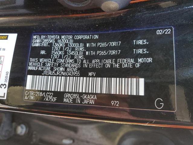 2022 TOYOTA 4RUNNER SR - JTERU5JR2N6043955
