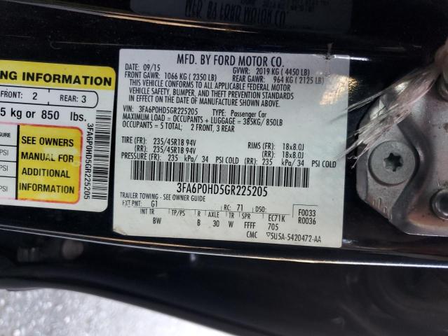 VIN 3FA6P0HD5GR225205 2016 Ford Fusion, SE no.12