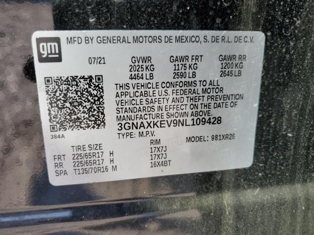 2022 CHEVROLET EQUINOX LT - 3GNAXKEV9NL109428