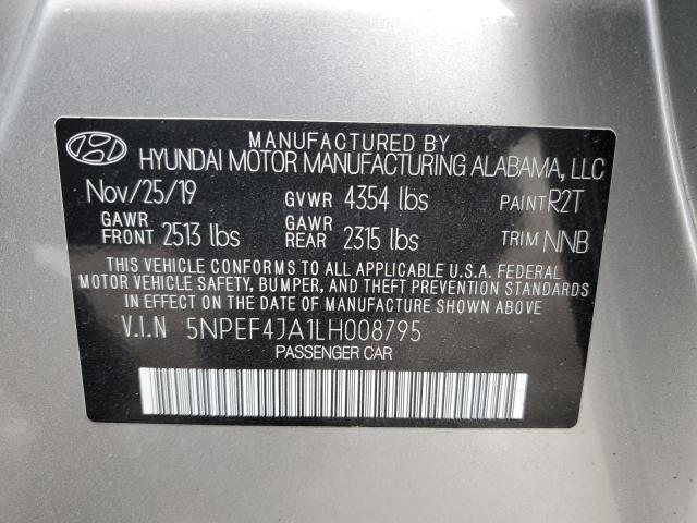 VIN 5NPEF4JA1LH008795 2020 Hyundai Sonata, Sel no.13