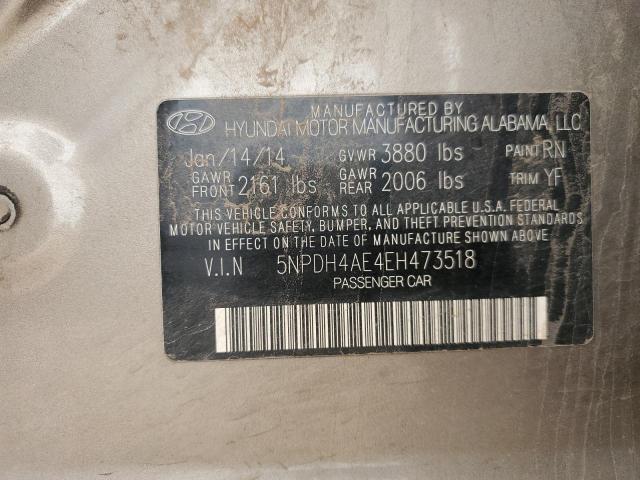 VIN 5NPDH4AE4EH473518 2014 Hyundai Elantra, SE no.12