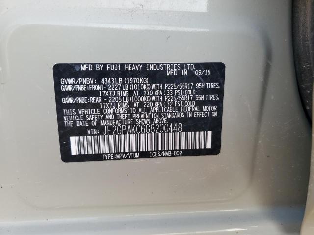 2016 SUBARU CROSSTREK JF2GPAKC6G8200448  70952374