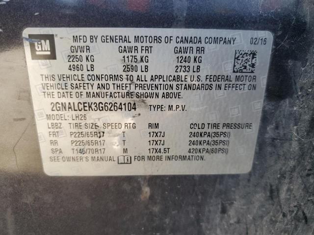 2016 CHEVROLET EQUINOX LT - 2GNALCEK3G6264104