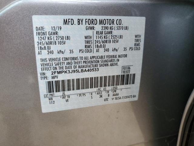 2020 FORD EDGE SEL - 2FMPK3J95LBA40533