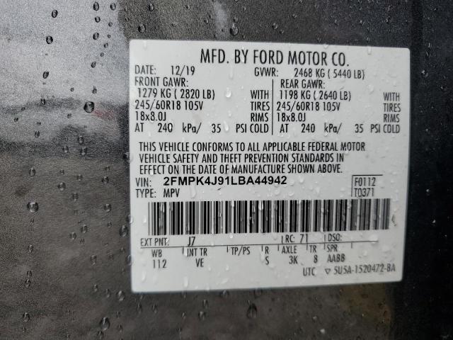 2020 FORD EDGE SEL - 2FMPK4J91LBA44942