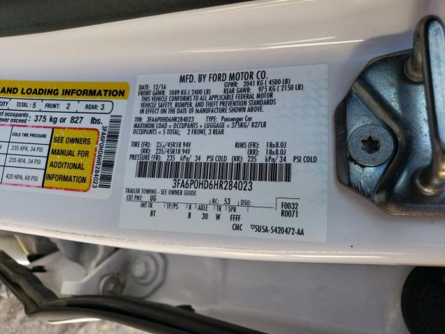 VIN 3FA6P0HD6HR284023 2017 Ford Fusion, SE no.12