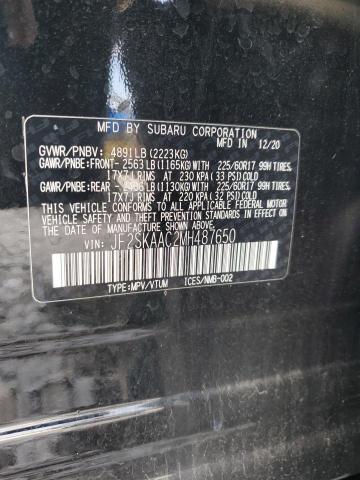 2021 SUBARU FORESTER JF2SKAAC2MH487650