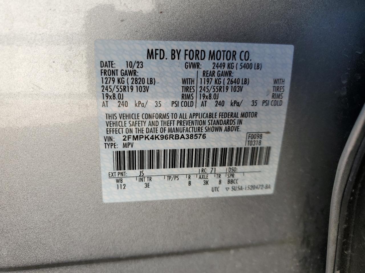 Lot #2874302284 2024 FORD EDGE TITAN