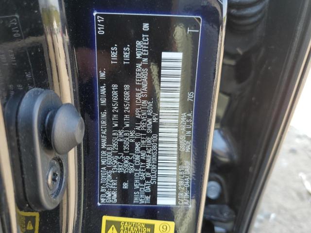 2017 TOYOTA HIGHLANDER - 5TDJZRFHXHS380100