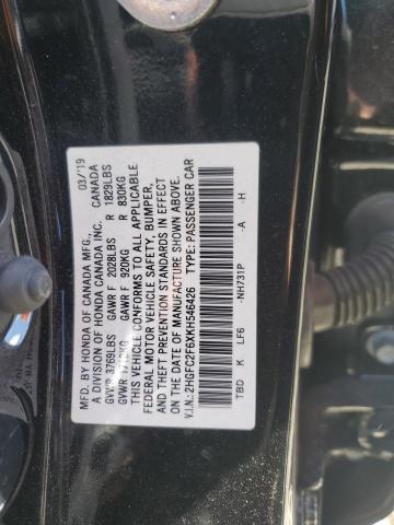 2019 HONDA CIVIC LX - 2HGFC2F6XKH546426