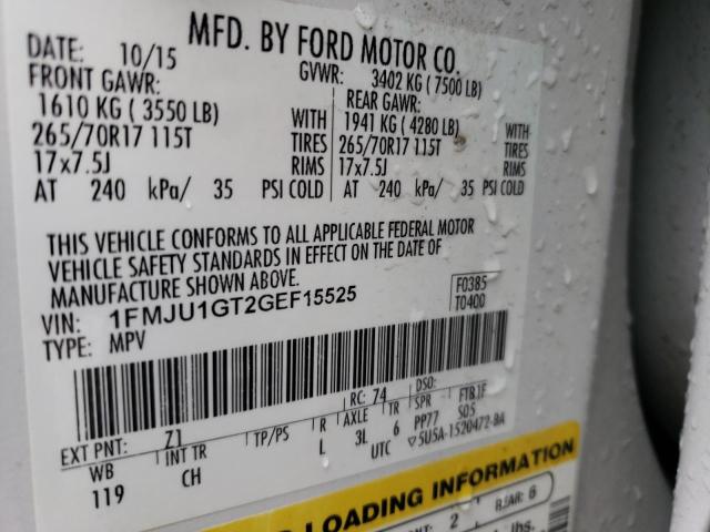 2016 FORD EXPEDITION - 1FMJU1GT2GEF15525