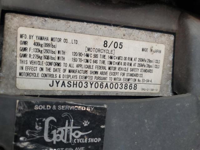 2006 YAMAHA SCOOTER JYASH03Y06A003868