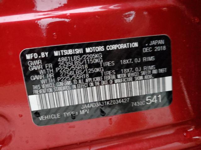 2019 MITSUBISHI OUTLANDER - JA4AD3A31KZ034427