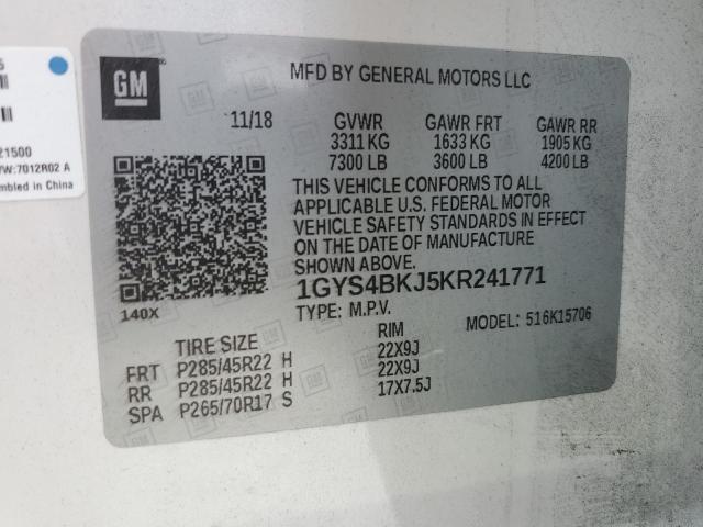 2019 CADILLAC ESCALADE L - 1GYS4BKJ5KR241771