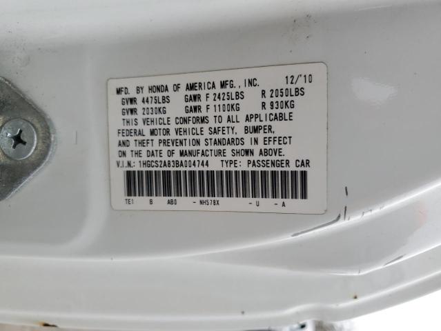 2011 HONDA ACCORD EXL 1HGCS2A83BA004744  72080404