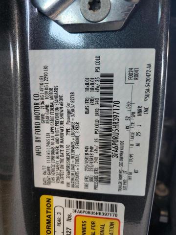 VIN 3FA6P0RU5HR397170 2017 Ford Fusion, Titanium Hev no.12