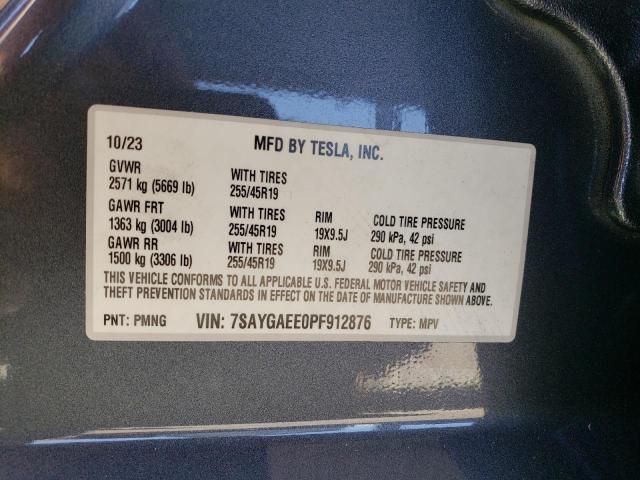 VIN 7SAYGAEE0PF912876 2023 Tesla MODEL Y no.13