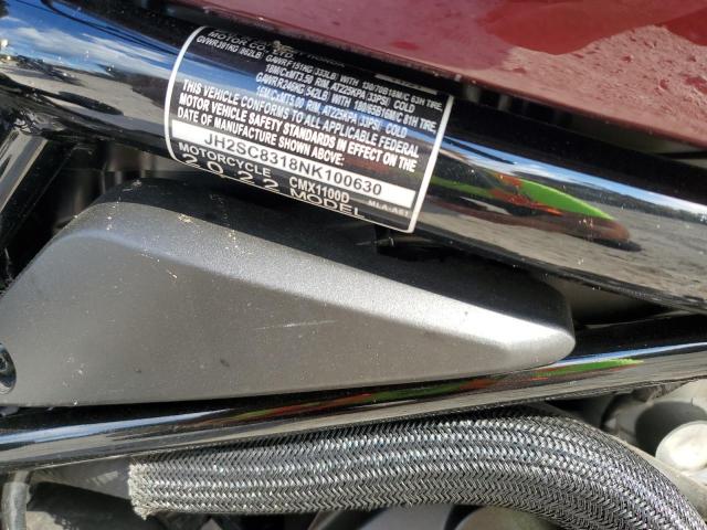 2022 HONDA CMX1100 D JH2SC8318NK100630