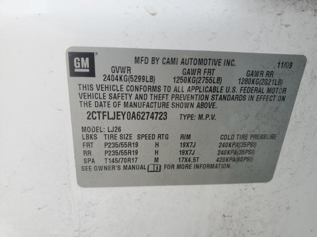 2010 GMC TERRAIN SL 2CTFLJEY0A6274723  71292584