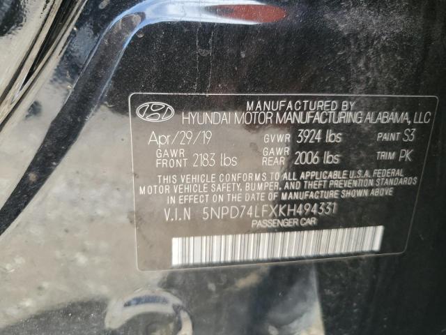 2019 HYUNDAI ELANTRA SE - 5NPD74LFXKH494331