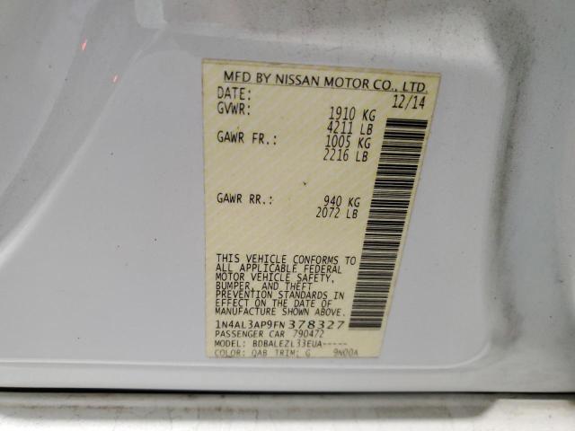 2015 NISSAN ALTIMA 2.5 - 1N4AL3AP9FN378327