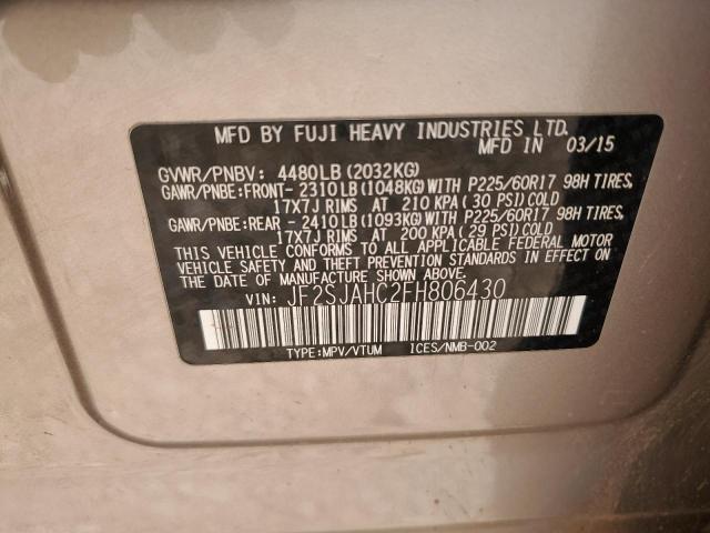 2015 SUBARU FORESTER 2 - JF2SJAHC2FH806430