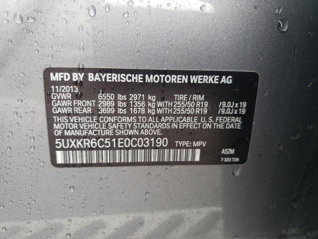 VIN 5UXKR6C51E0C03190 2014 BMW X5, Xdrive50I no.13