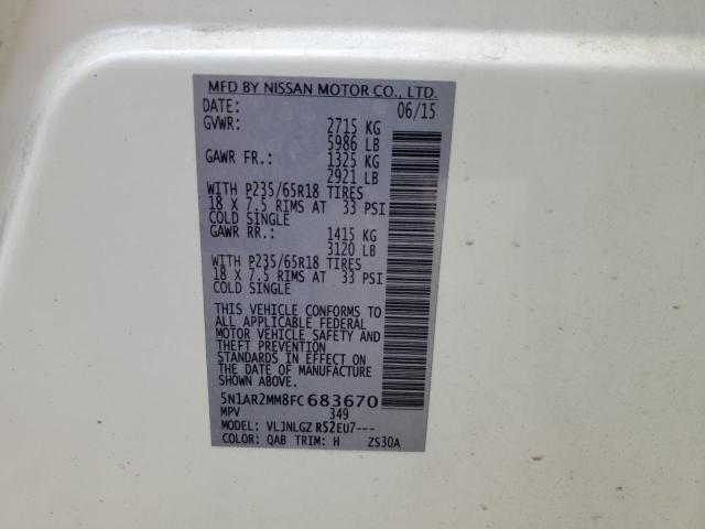 2015 NISSAN PATHFINDER - 5N1AR2MM8FC683670