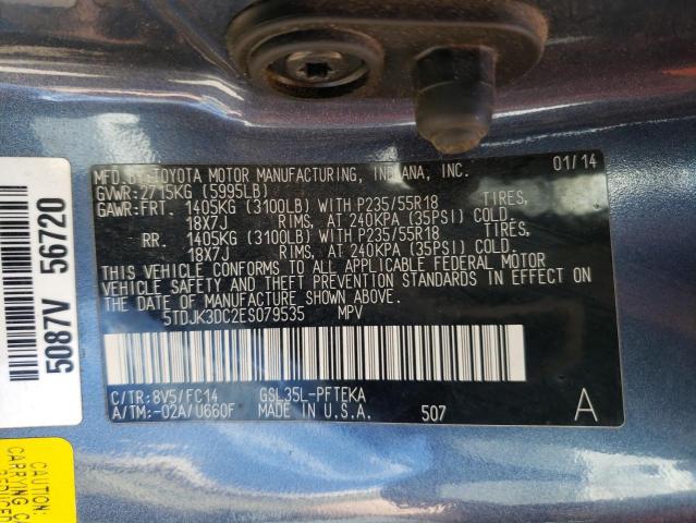 VIN 5TDJK3DC2ES079535 2014 Toyota Sienna, LE no.13