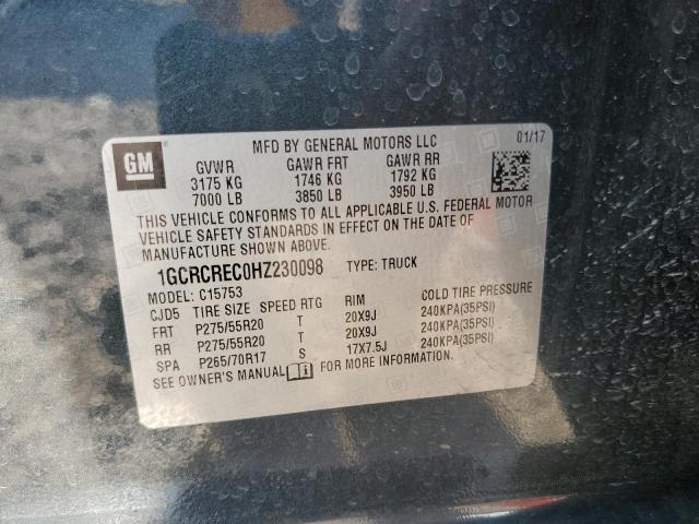 2017 CHEVROLET SILVERADO - 1GCRCREC0HZ230098