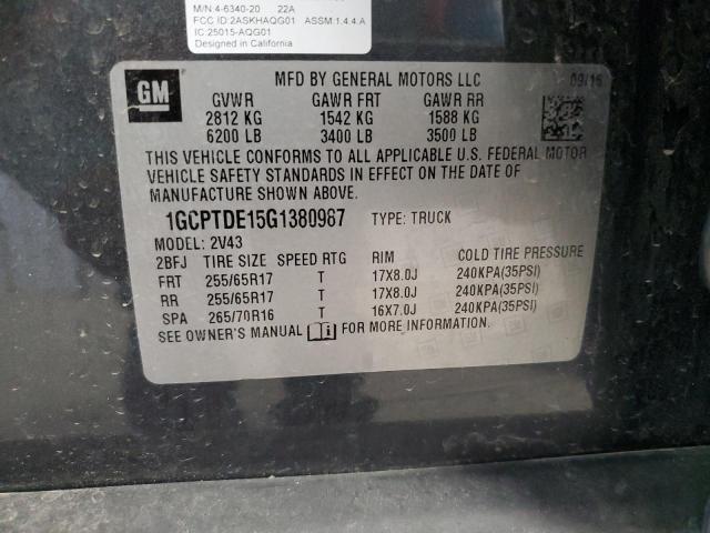 2016 CHEVROLET COLORADO Z - 1GCPTDE15G1380987