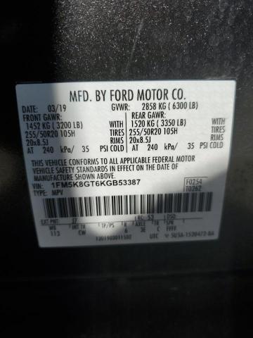 2019 FORD EXPLORER S - 1FM5K8GT6KGB53387
