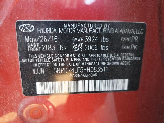 2017 HYUNDAI ELANTRA SE - 5NPD74LF5HH083511