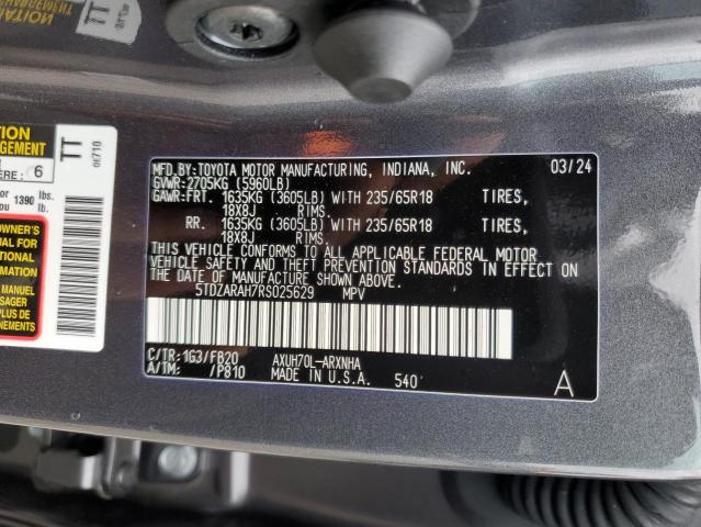 2024 TOYOTA HIGHLANDER - 5TDZARAH7RS025629