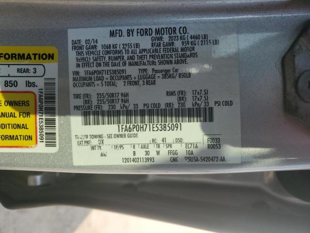 VIN 1FA6P0H71E5385091 2014 Ford Fusion, SE no.12