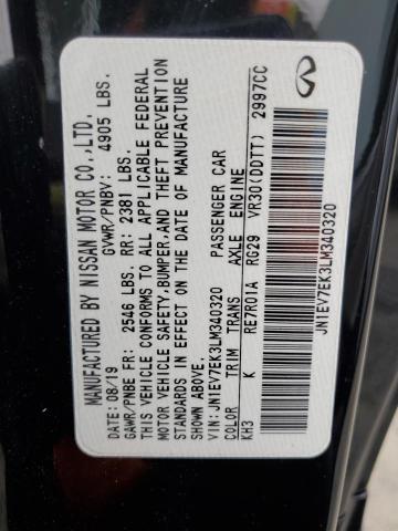 2020 INFINITI Q60 PURE JN1EV7EK3LM340320