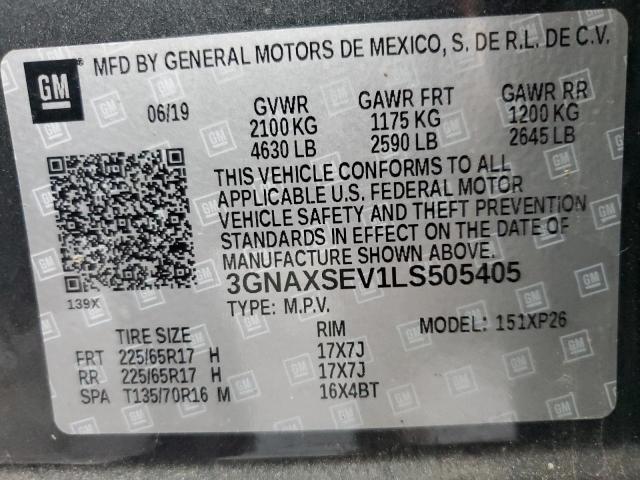 2020 CHEVROLET EQUINOX LS 3GNAXSEV1LS505405  73608374