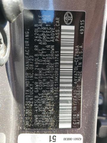 VIN 4T1C11AK0RU191761 2024 Toyota Camry, LE no.12