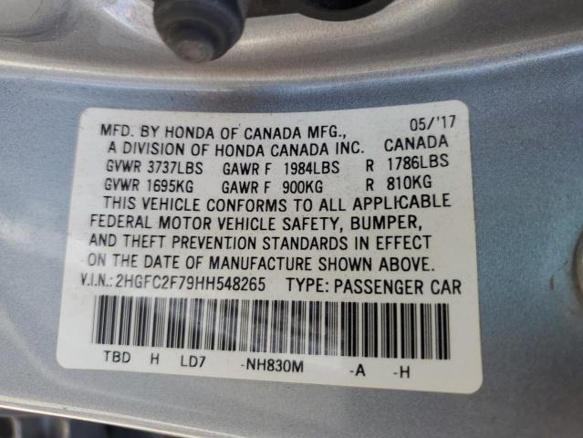 2017 HONDA CIVIC EX - 2HGFC2F79HH548265