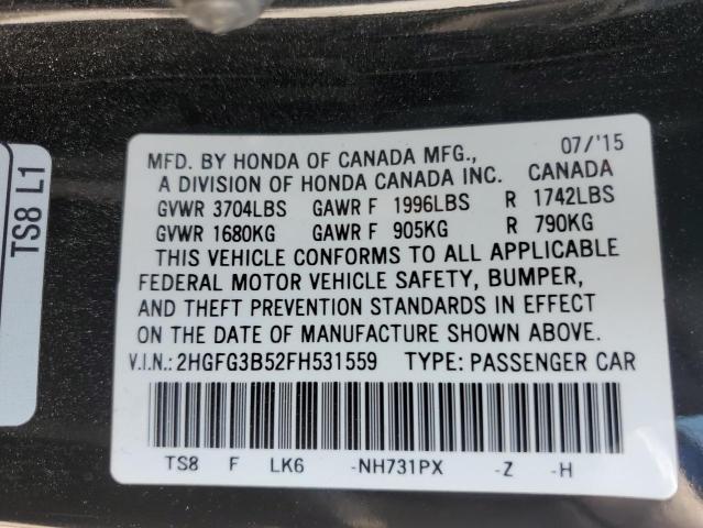 2015 HONDA CIVIC LX - 2HGFG3B52FH531559