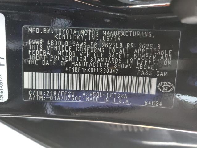 VIN 4T1BF1FK0EU830947 2014 Toyota Camry, L no.12