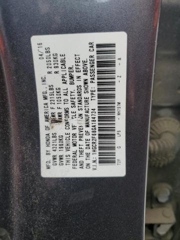 VIN 1HGCR2F68GA184734 2016 Honda Accord, Sport no.12