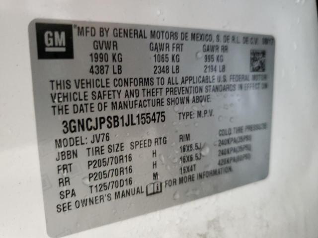 2018 CHEVROLET TRAX 1LT - 3GNCJPSB1JL155475