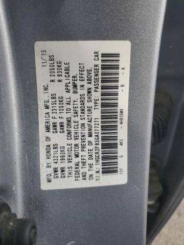 VIN 1HGCR2F85GA077271 2016 Honda Accord, Exl no.12