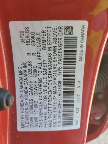 2020 HONDA CIVIC SPOR - 2HGFC2F85LH548636