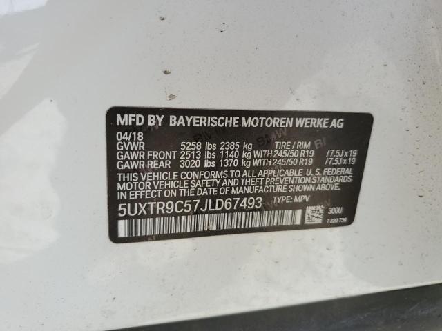 VIN 5UXTR9C57JLD67493 2018 BMW X3 no.13