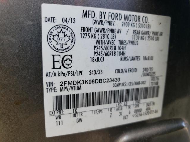 VIN 2FMDK3K98DBC23430 2013 Ford Edge, Limited no.13