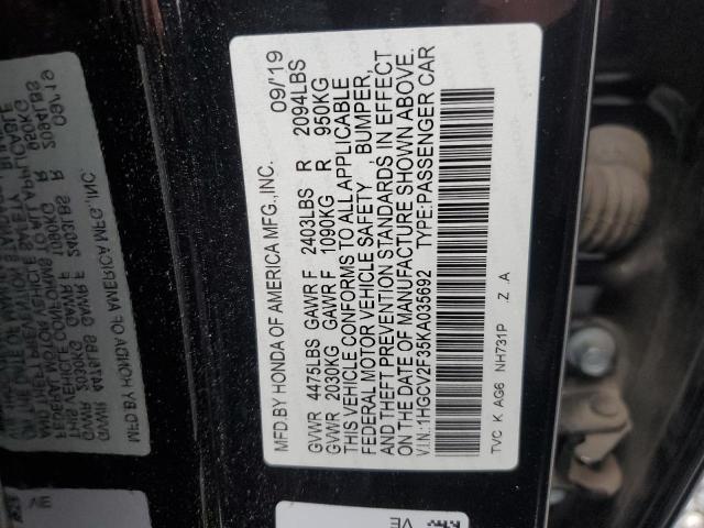 2019 HONDA ACCORD SPO - 1HGCV2F35KA035692