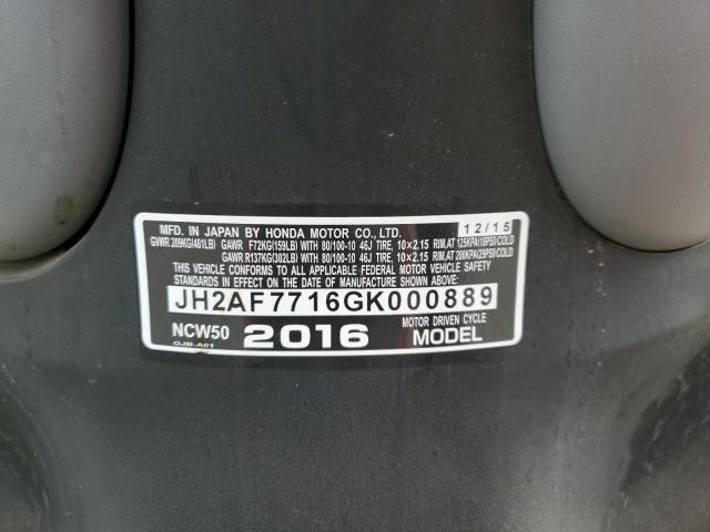2016 HONDA NCW50 JH2AF7716GK000889